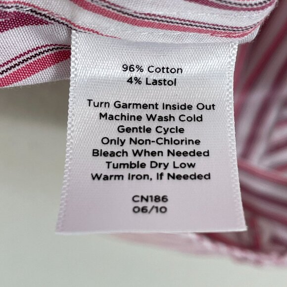 Talbots Womens 16 Wrinkle Resistant Button Up Stripe Shirt Long Sleeve Blouse - Picture 4 of 11